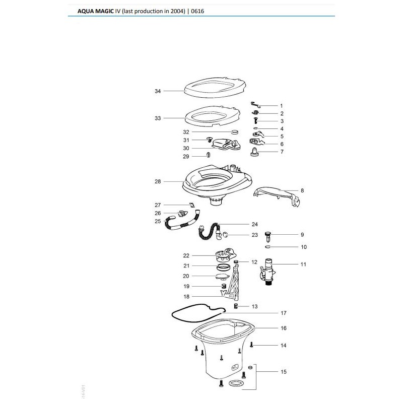 Lid & Seat assembly white white AQUA MAGIC 4,...
