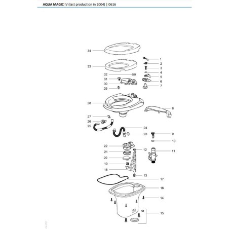 Deckel & Sitz weiß weiß AQUA MAGIC 4, GALAXY, STARLITE, AURORA, THETFORD