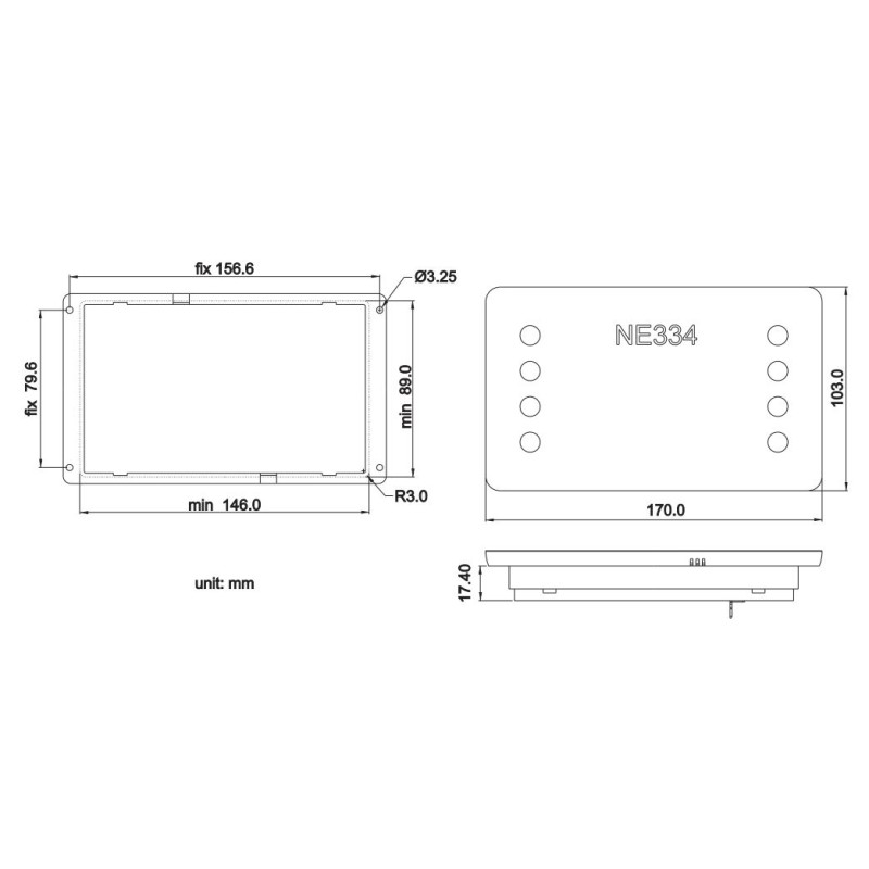 1347.334.01 NE334 glass control panel