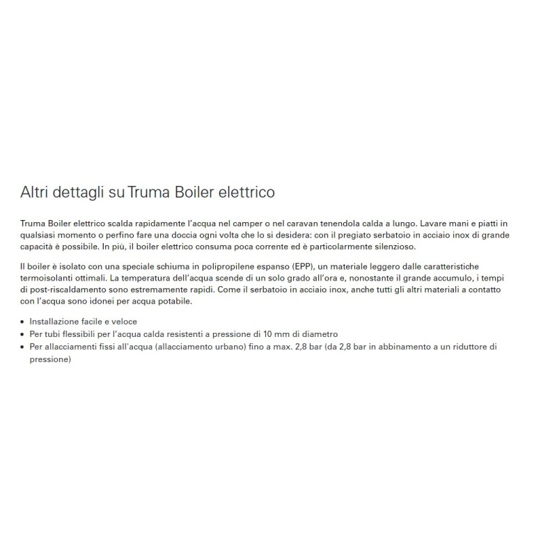 Electric boiler TRUMA 220V/850W 14L - 71201-20