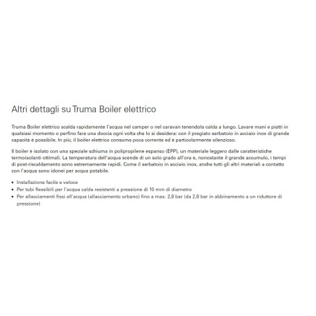 Chauffe-eau électrique TRUMA 220V/850W 14L - 71201-20