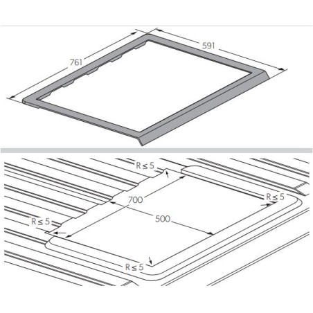 MIDI-HEKI-AF ADAPTER DUCATO 250 und 290 RETRO 700X500MM - 9104116107