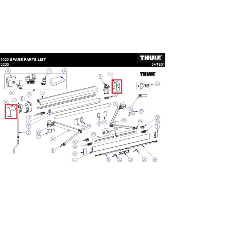 PAIRE DE COQUES DROITES+GAUCHE POUR THULE 5200...
