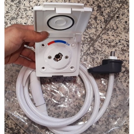 External water connection with hot/cold water mixer and shower head - quick couplings - 1.5 m hose