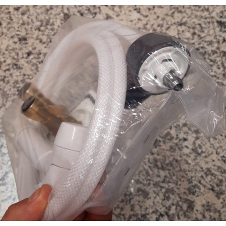 Raccordement d'eau externe avec mitigeur eau chaude/froide et pommeau de douche - raccords rapides - flexible de 1,5 m