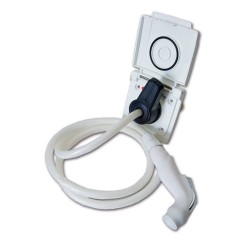 External water connection with hot/cold water mixer and...