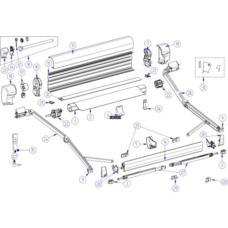 Tappo esterno DX e SX cassone THULE 8000 - 1500601256