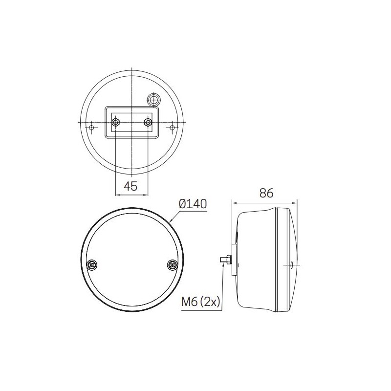 Fanale Ø 140x85 arancio - indicatore direzione