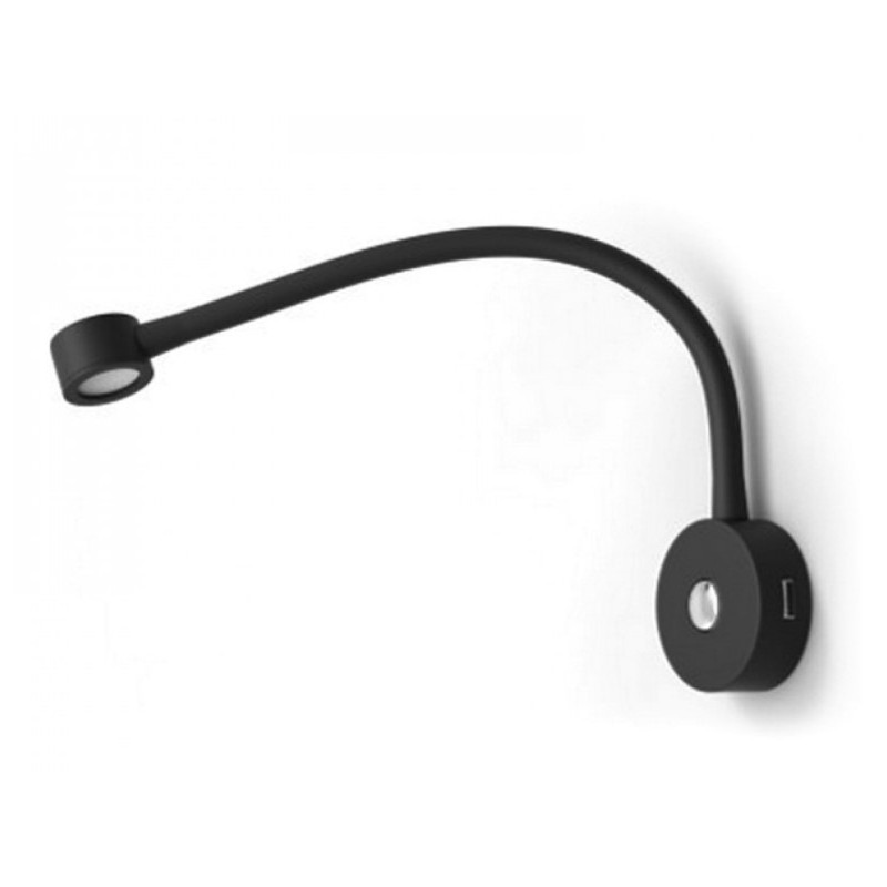 Spot LED 2W bras flexible interrupteur 3200K + USB