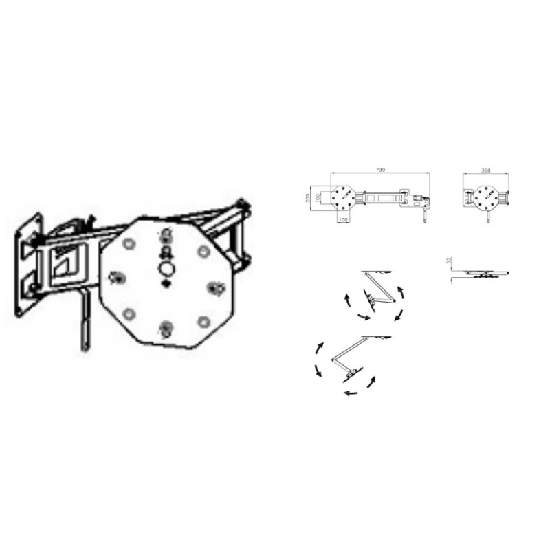 CTA WAND-TV-UNTERSTÜTZUNG MIT MAXI-ARM UND...