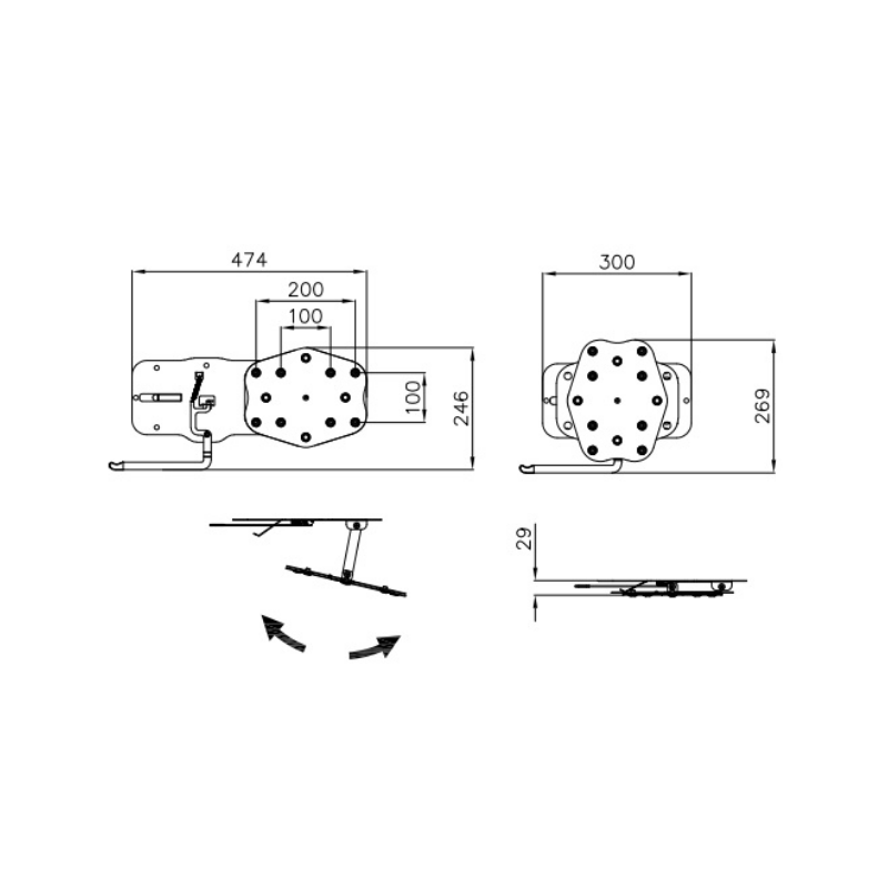 SOPORTE TV PARED GIRATORIO CTA - 9PT0122200V10