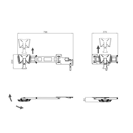 CTA WALL TV SUPPORT WITH MAXI ARM AND AUTO LOCK - ADJUSTABLE - 9PT0096400V10