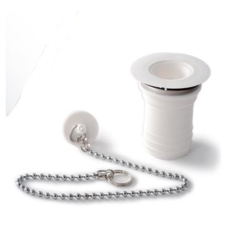 Piletta dritta 50 mm - Foro lavello 30 mm - PG 32 mm - con tappo e catenella