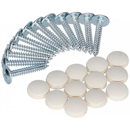 KIT 12-tlg. SCHRAUBENABDECKKAPPE WEISS RAL9016 MIT SCHRAUBEN FÜR SEITZ S3-S4 FENSTER - BG1088