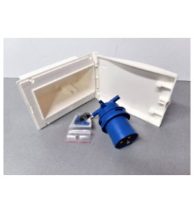 Wohnwagen Außenstecker 160x110 - 16A 2P + T230V IP44 weiß