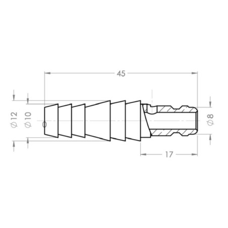 Male coupling with pin for REICH 6405 water quick coupling