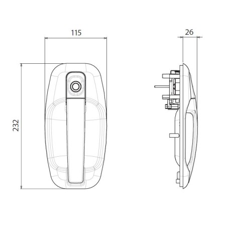 FAP 1115OO Complete white lock kit STAR internal PRO TEK with keys