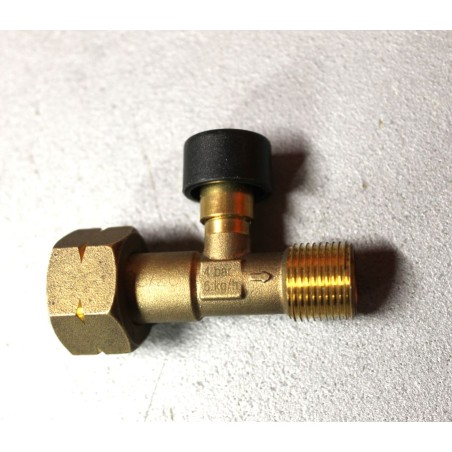 Soupape de sécurité contre rupture de conduite de gaz avec raccord ITALIA G.1 W20 x 1/14 LH x 3/8" LH