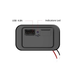 Adattatore doppio USB ultra piatto da parete 4,8A 2