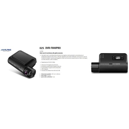 DASHCAM CON ADAS - 32GB SD - WIFI ALPINE DVR-F800PRO