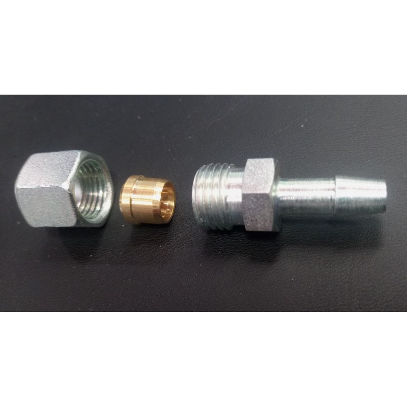LPG hose holder with nut and olive Ø 8 x copper