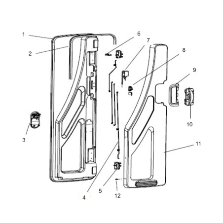 Manija externa negra RAL9005 CaraD-R/RF Puerta Dometic Seitz - BG2178-01