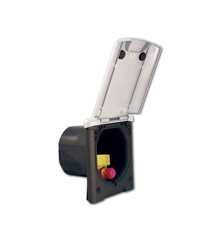 GOK Prise de gaz grise avec couvercle basculant...