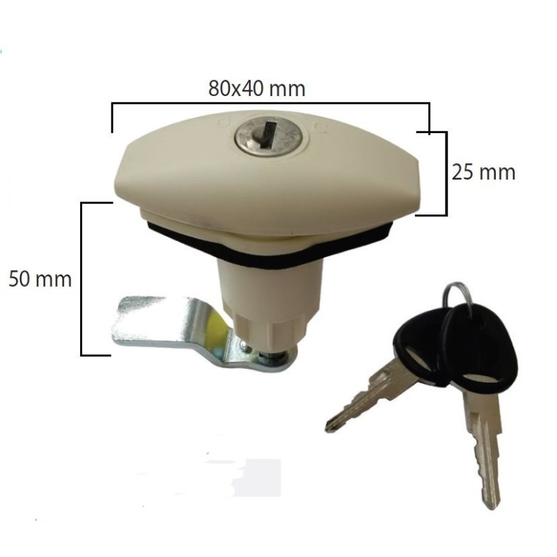 FAP 1204 - Serrure à pêne à vis 80x40 blanche...