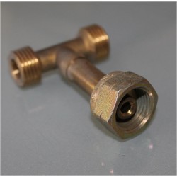 Raccordo gas 3 vie con dado centrale W20 x 1/14 SX ITALIA 2