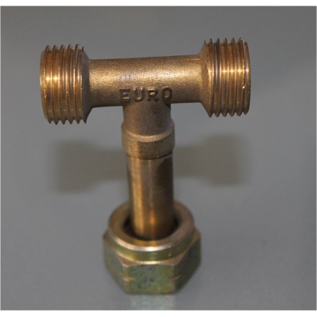 3-way gas fitting with central nut W20 x 1/14 SX ITALIA