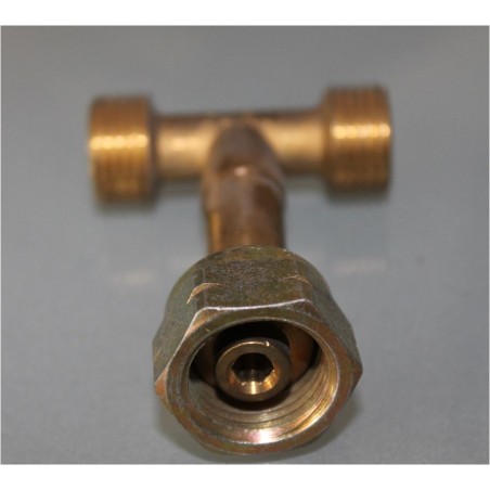 3-way gas fitting with central nut W20 x 1/14 SX ITALIA