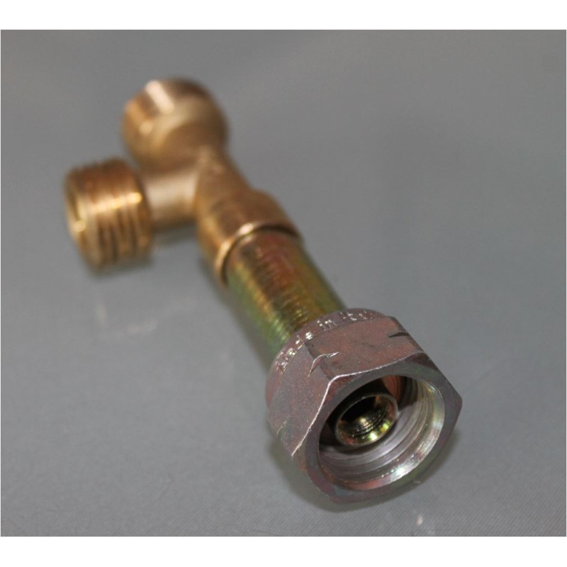 3-way gas fitting with side nut W20 x 1/14 SX...