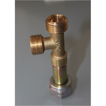 3-way gas fitting with side nut W20 x 1/14 SX ITALIA
