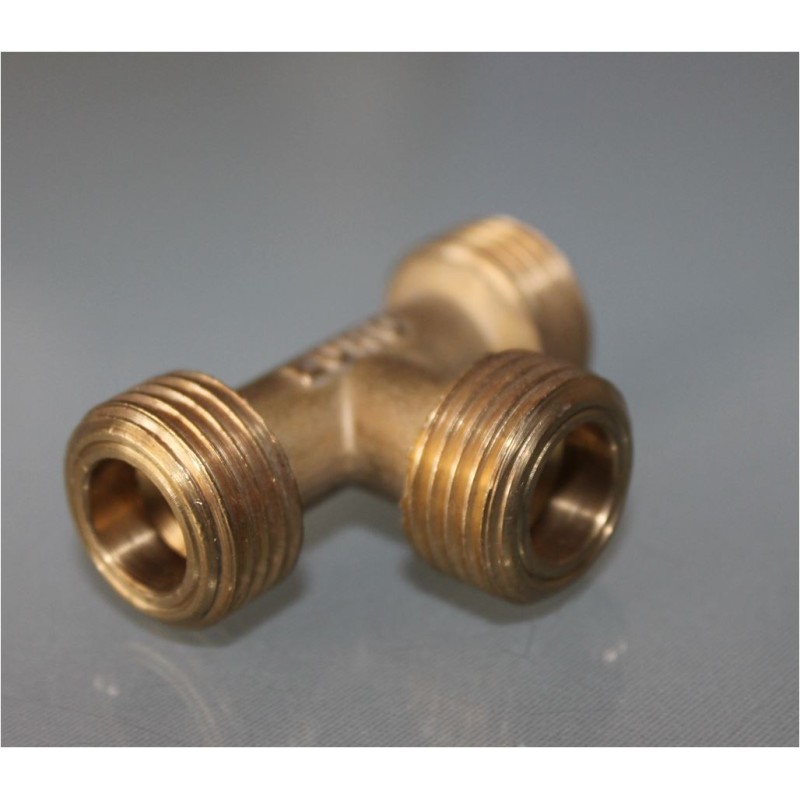 Raccordo 3 vie maschio in ottone W20x1/14 a T...