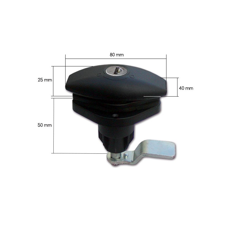 FAP 1204 - Cerradura de cerrojo negro 80x40 con...