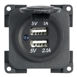 Double USB Socket 5V 1A 2.1A CBE MP2USB Gray - 212921