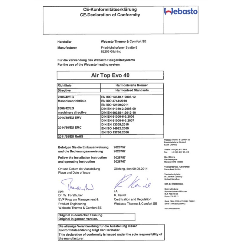 Riscaldamento a carburante Air Top 40 Evo Kit...