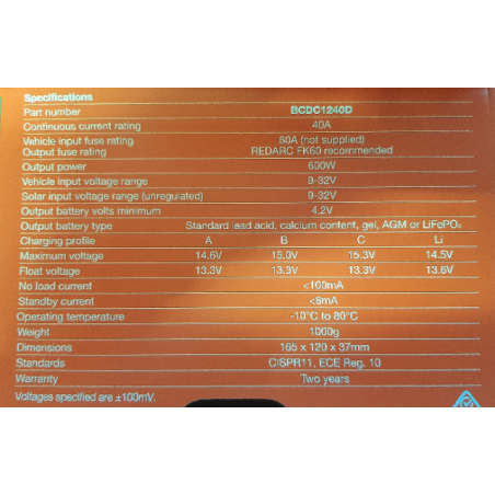 Caricabatterie CC-CC Redarc BCDC1240D MPPT