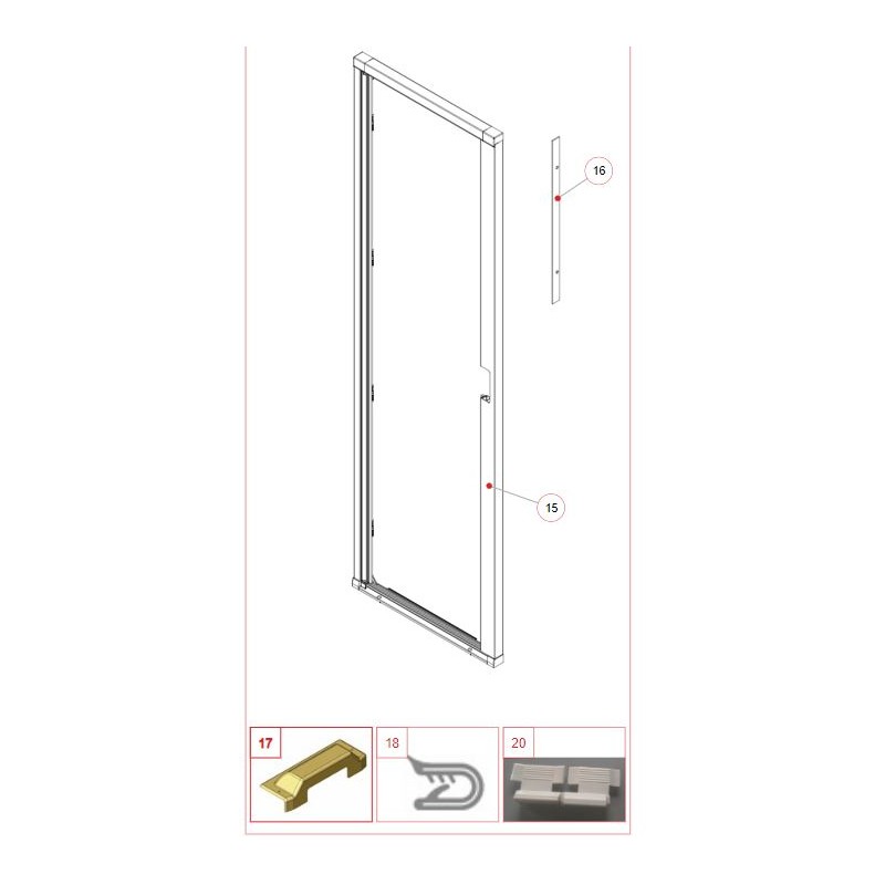 Coperchio riscontro serratura zanzariera