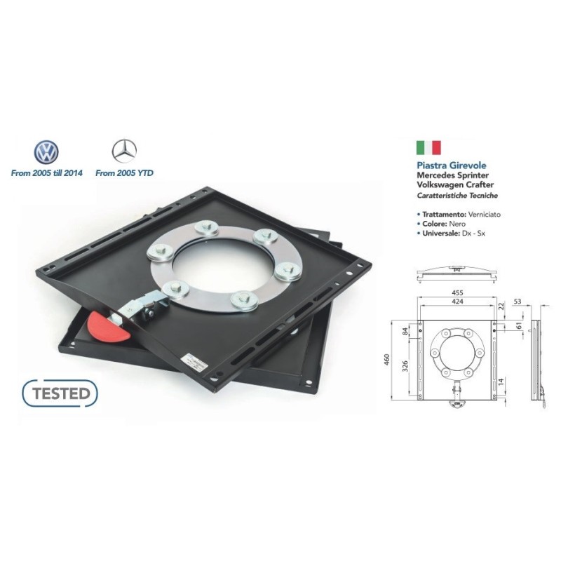 Base giratoria CTA Mercedes Sprinter y VW...