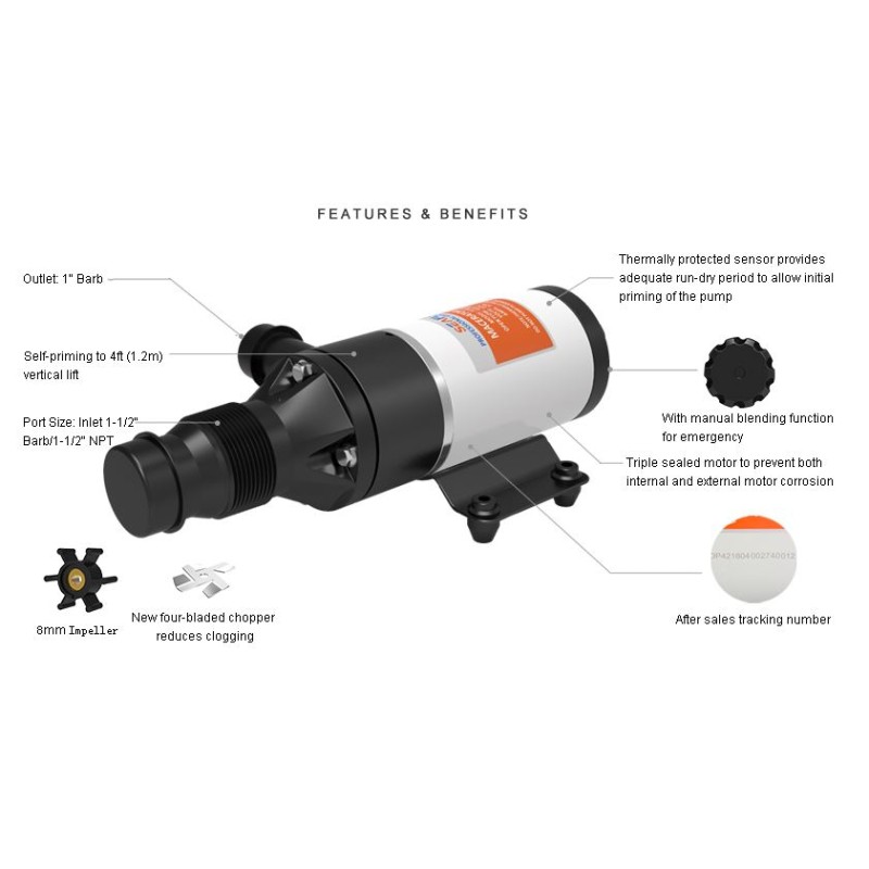 Zerkleinerer SEAFLO 12V – 45 l/min zur...