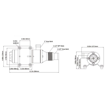 Broyeur SEAFLO 12V - 45 l/min pour évacuer les déchets médicaux