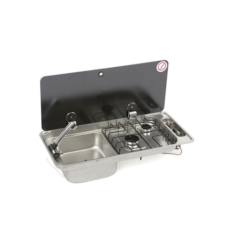 CAN 2 burner hob with entire smoked tempered...