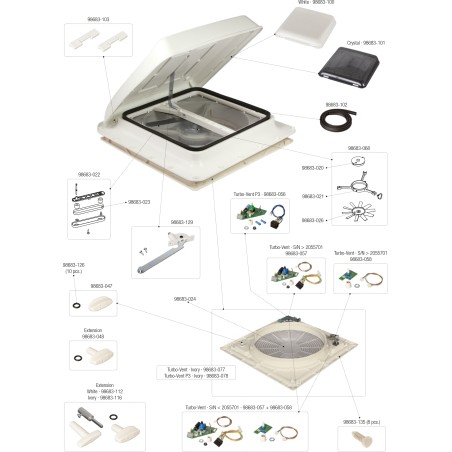 PUERTO DE PUERTA FIAMMA TURBO VENT 40 CRISTAL - 03624F02D