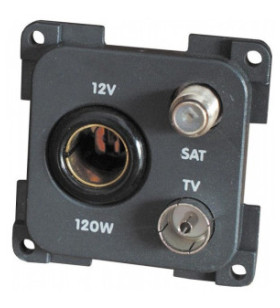 12V Steckdose std. + TV + SAT CBE MP12TVS / M braun