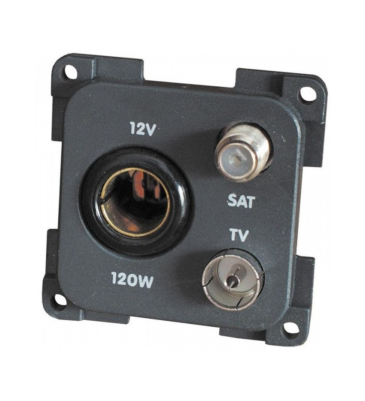 enchufe de 12V estándar + TV + SAT CBE...