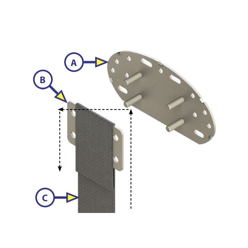 Kit Piastra fissaggio cintura BED LIFT LIPPERT