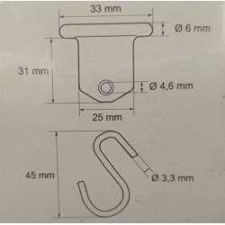 Kit of hooks for awnings with 7 mm slot 2