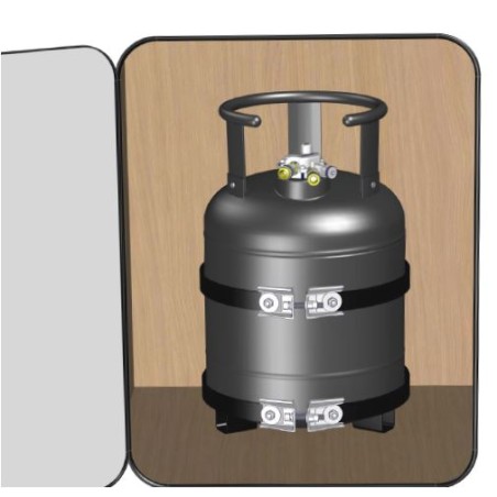 Wandhalterung für Gasflasche Ø300 mit CAMPKO Spannern