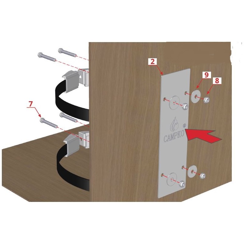 Wall support for gas cylinder Ø300 with CAMPKO...